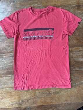 Quiksilver Men’s Coral Red Logo Short Sleeve Tee
